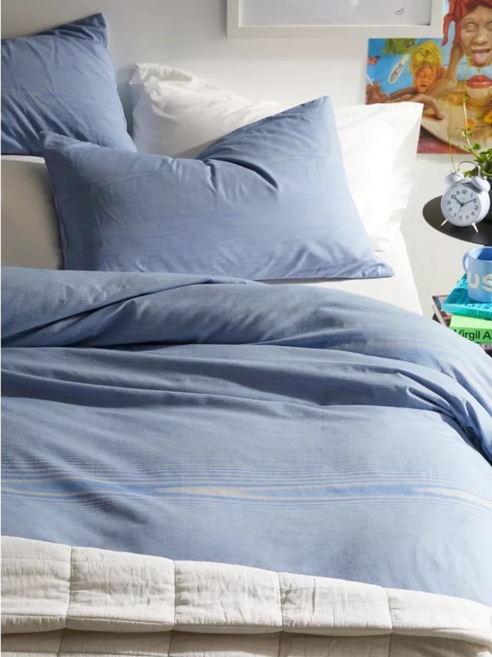Light Blue “space dye” Cotton Bedding Duvet Cover